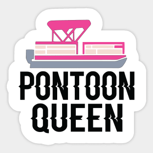 Pontoon Queen Vintage Funny Pontoon Boat Lover Girls Sticker